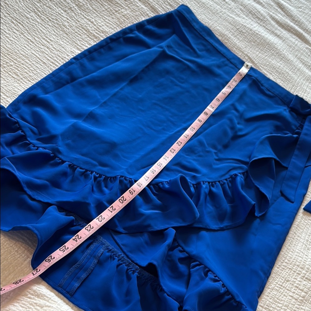 Express Blue Ruffled Wrap Skirt - Picture 5 of 8